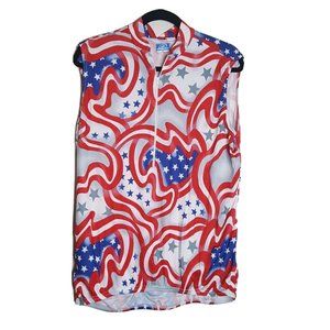 Performance Bike Cycling Jersey Size XL Short Sleeve Red White Blue Patriotic